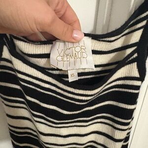 Victor Glemaud Black & Cream Striped Crewneck Sweater